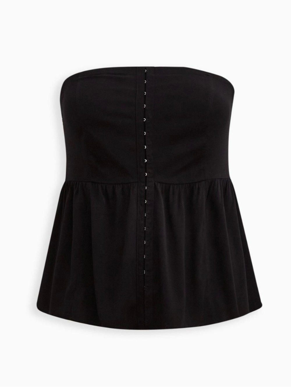 torrid Black Strapless Peplum Hook-and-Eye Top